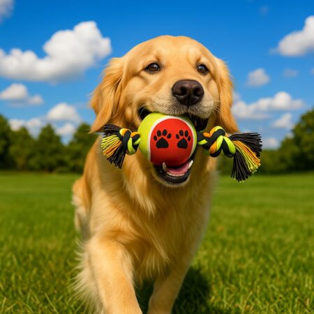 PETOVA Double Knot Rope Toy with Ball